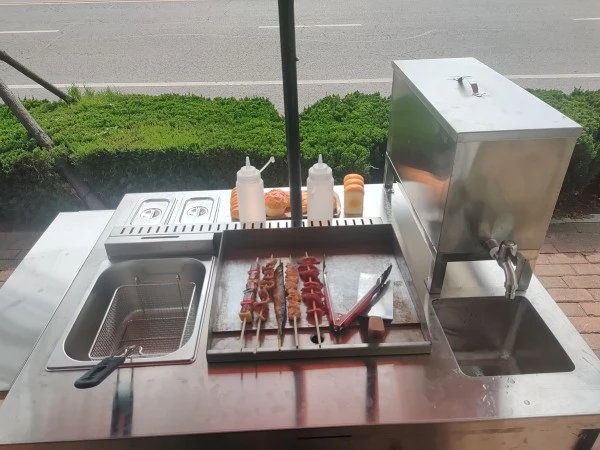 Hot Dog Umbrella Push Cart