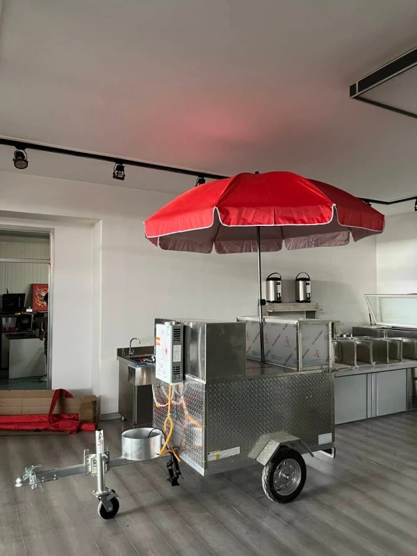 Hot Dog Umbrella Push Cart