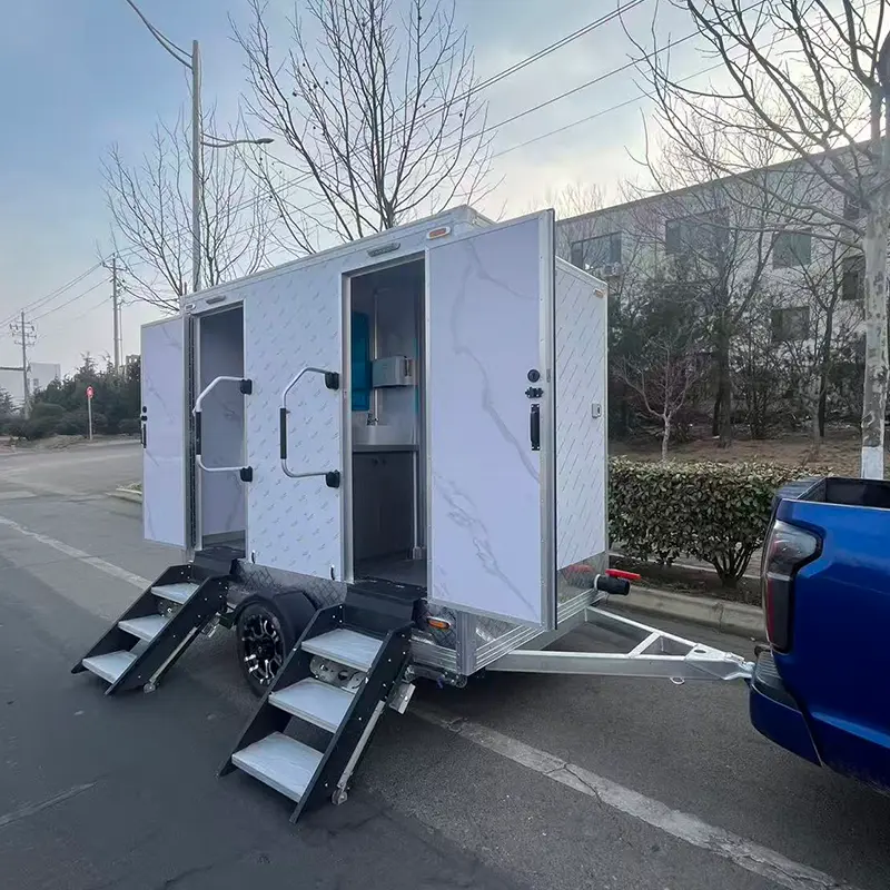 Rimorchio per toilette portatile a due stazioni